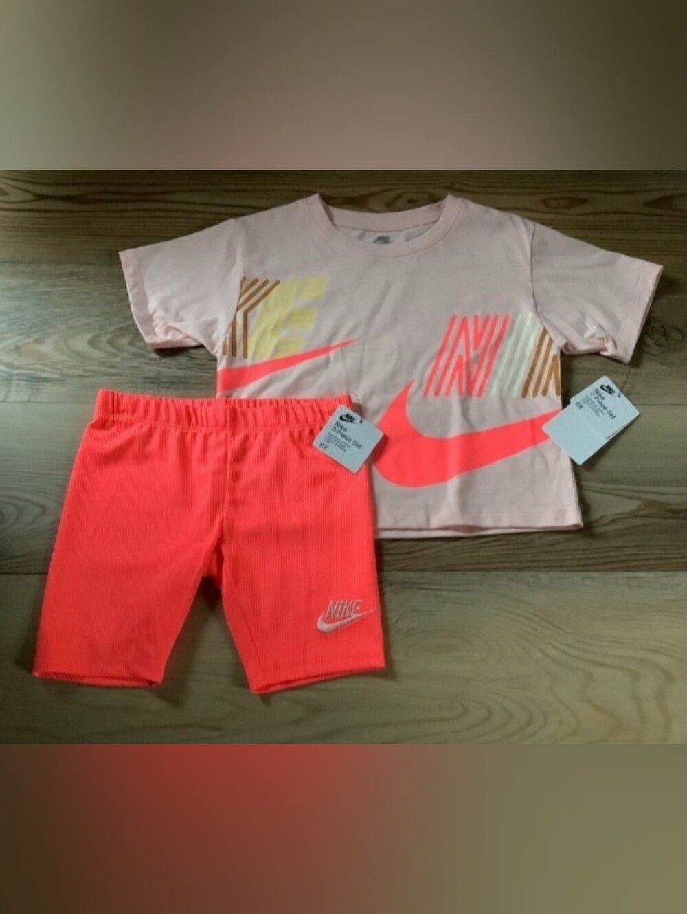 Nike Girls' Pink & Neon Coral Active Set Size 6X(NWT)